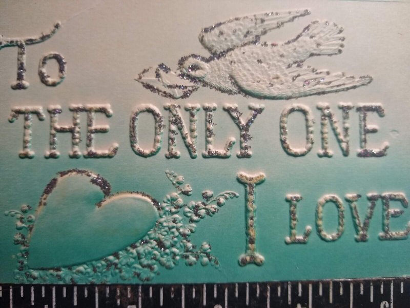 Postcard - To The Only One I Love with Love/Romance Embossed Art Print