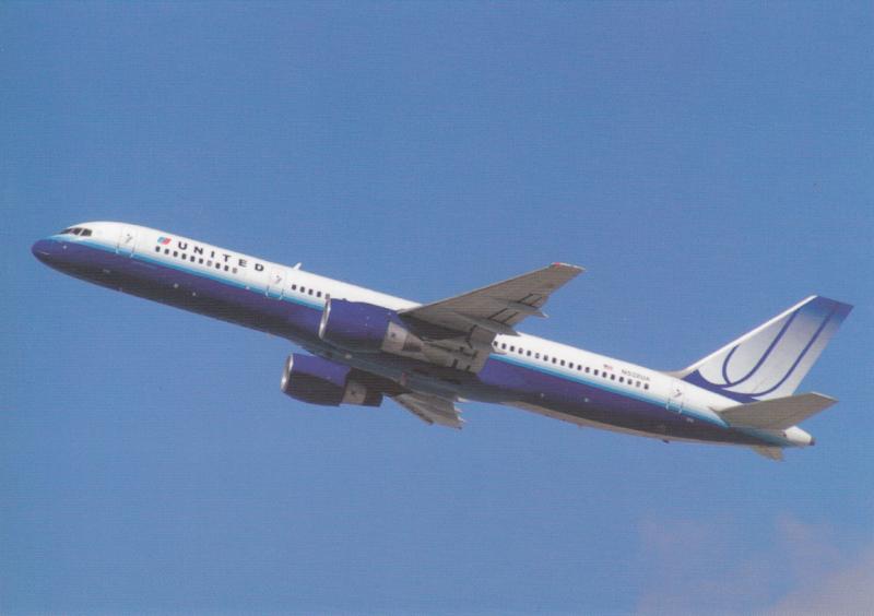 UNITED AIRLINES, Boeing 757-222, unused Postcard