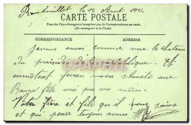 Old Postcard Rambouillet Chateau West Coast