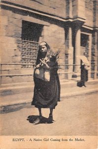 Native Girl coming from the Market Egypt, Egypte, Africa Unused 