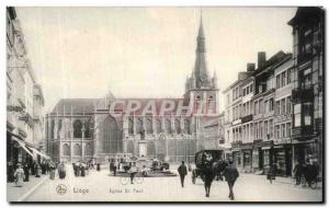 Old Postcard Liege Church St Paul