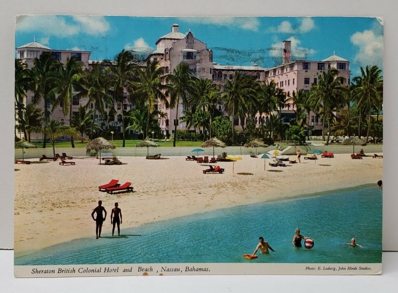 Nassau Bahamas Sheraton Beach Colonial Hotel and Beach Lydwig Photo Postcard B10