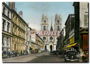 Postcard Modern Orleans Jeanne D'Arc Street and the Cathedral