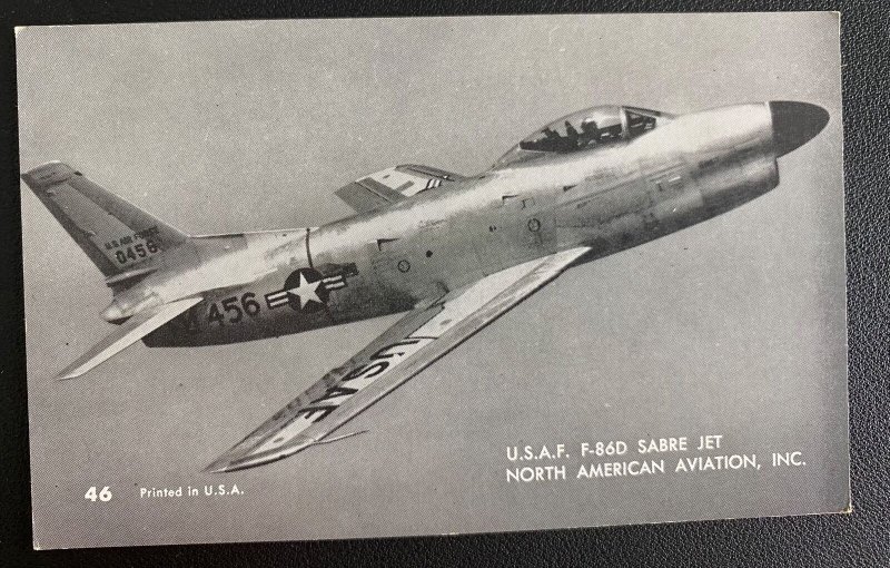 Mint USA Real Picture Postcard USAF F-86D Sabre Jet NAA