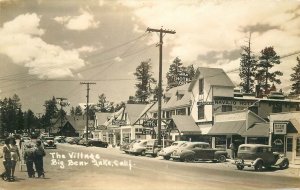 Postcard RPPC California Big Bear Lake The Village Autos 1930s 23-2361