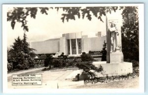 RPPC  SEATTLE, WA ~ Volunteer Park ART MUSEUM & Burke Memorial c1930s  Postcard