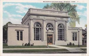 Mechanics Savings Bank - Winsted CT, Connecticut - pm 1934 - WB