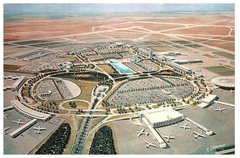 Lot 2 Aerial View Terminal City JFK New York International Airport Postcard