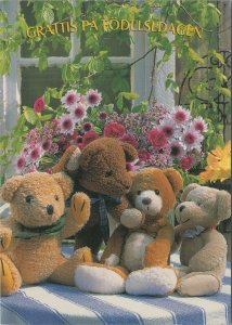 Children's Toy Postcard - Four Cute Teddy Bears  RR15616