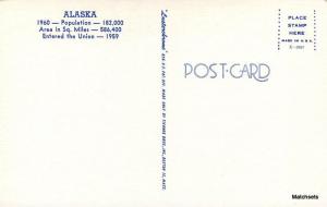 Map Attractions ALASKA Tichnor Bros Postcard 4973