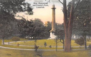 Rice Monument and People's Park Limerick Ireland Rips on back 