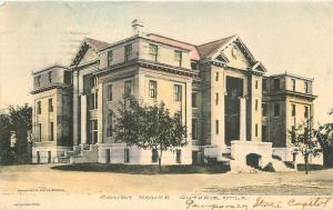 Court House Guthrie Oklahoma 1908 hand colored postcard Renfro's 11086