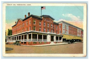 1924 Conley Inn Building Street View Torrington Connecticut CT Vintage Postcard 
