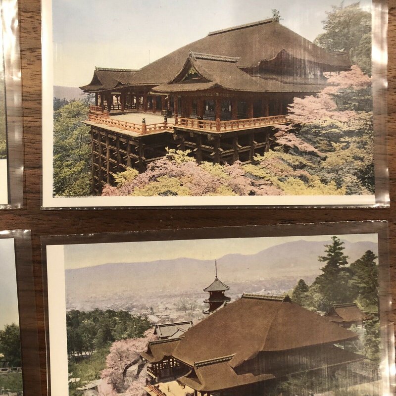 LOT OF 4 - Japan Postcard - Kyoto - View of Kiyomizudera Temple - vintage