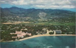 Postcard Waikiki Aerial Three Famous Honolulu Hotels Hawaii