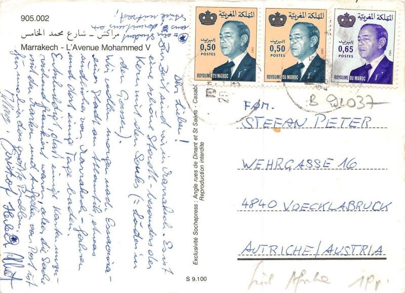 B91037 marrakech l avenue mohammed v car voiture morocco