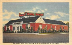 HOLLY HOUSE RESTAURANT Pennsauken, NJ Roadside c1940s Linen Vintage Postcard