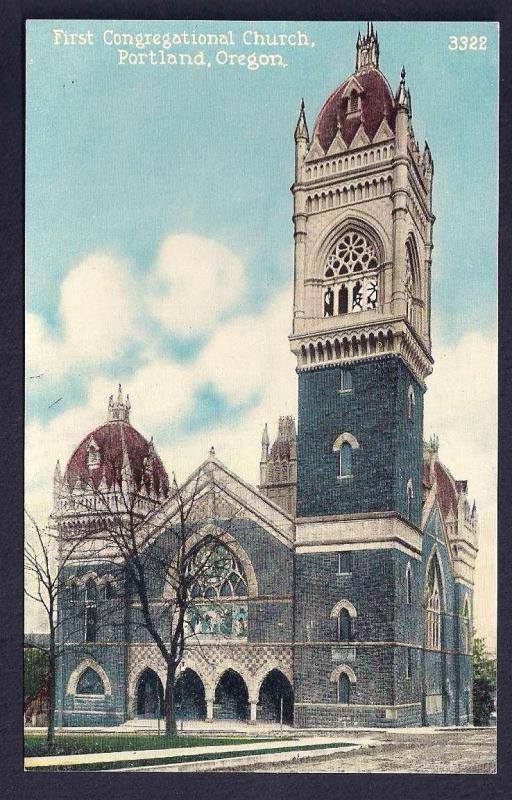 First Congregational Church Portland Oregon unused c1910