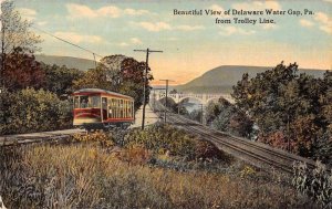 Delaware Water Gap Pennsylvania Trolley Line Scenic View Postcard AA11562