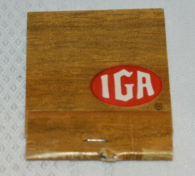 IGA Brown 20 Strike Advertising Matchbook