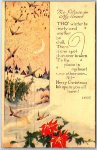 VINTAGE POSTCARD THE PLACE IN MY HEART CHRISTMAS GREETINGS MAILED 1923