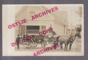 Vallejo CALIFORNIA RPPC c1910 FIRE DEPARTMENT Neptune Hose Co. 1 Wagon FIREMEN