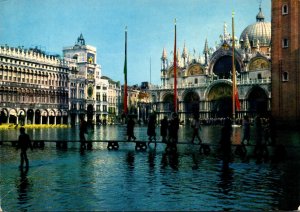 Italy Venezia High Tide On St Mark Square