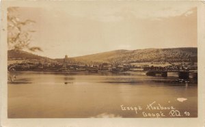 J9/ Gaspe Quebec Canada RPPC Postcard c1920s Gaspe Harbor Bridge  262