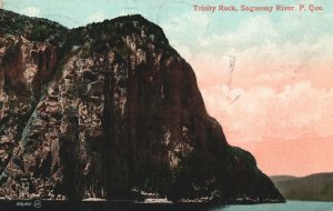 VINTAGE POSTCARD TRINITY ROCK AND WATER SCENE SARGUENAY RIVER QUEBEC POSTED 1909