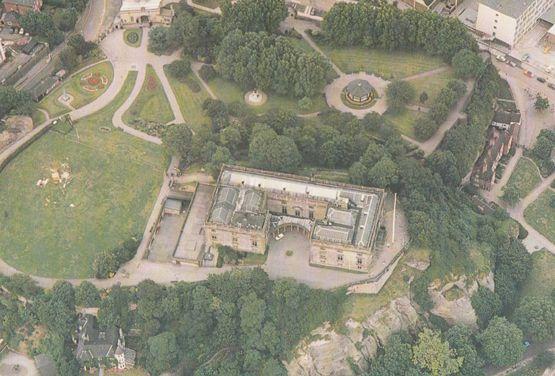 Nottingham Castle Spectacular 1980s Aerial View Birds Eye Postcard