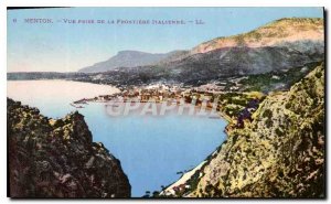 Old Postcard Menton view from the Italian Border