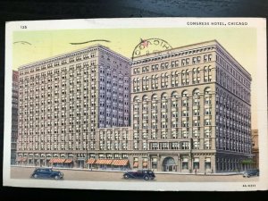 Vintage Postcard 1940, Congress Hotel, Chicago Illinois (IL)