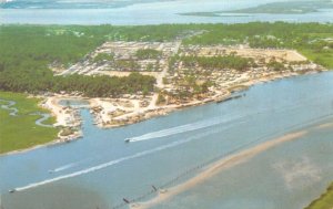 Chincoteague Virginia Tom's Cove Campground Aerial View Vintage Postcard AA61873