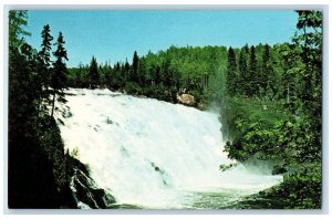 c1950s Beautiful High Falls on Magpie River Wawa Ontario Canada Postcard 