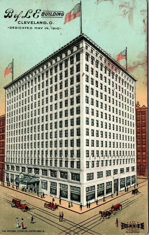 B of L E Building Cleveland Ohio Vintage Postcard OH Early 1900s