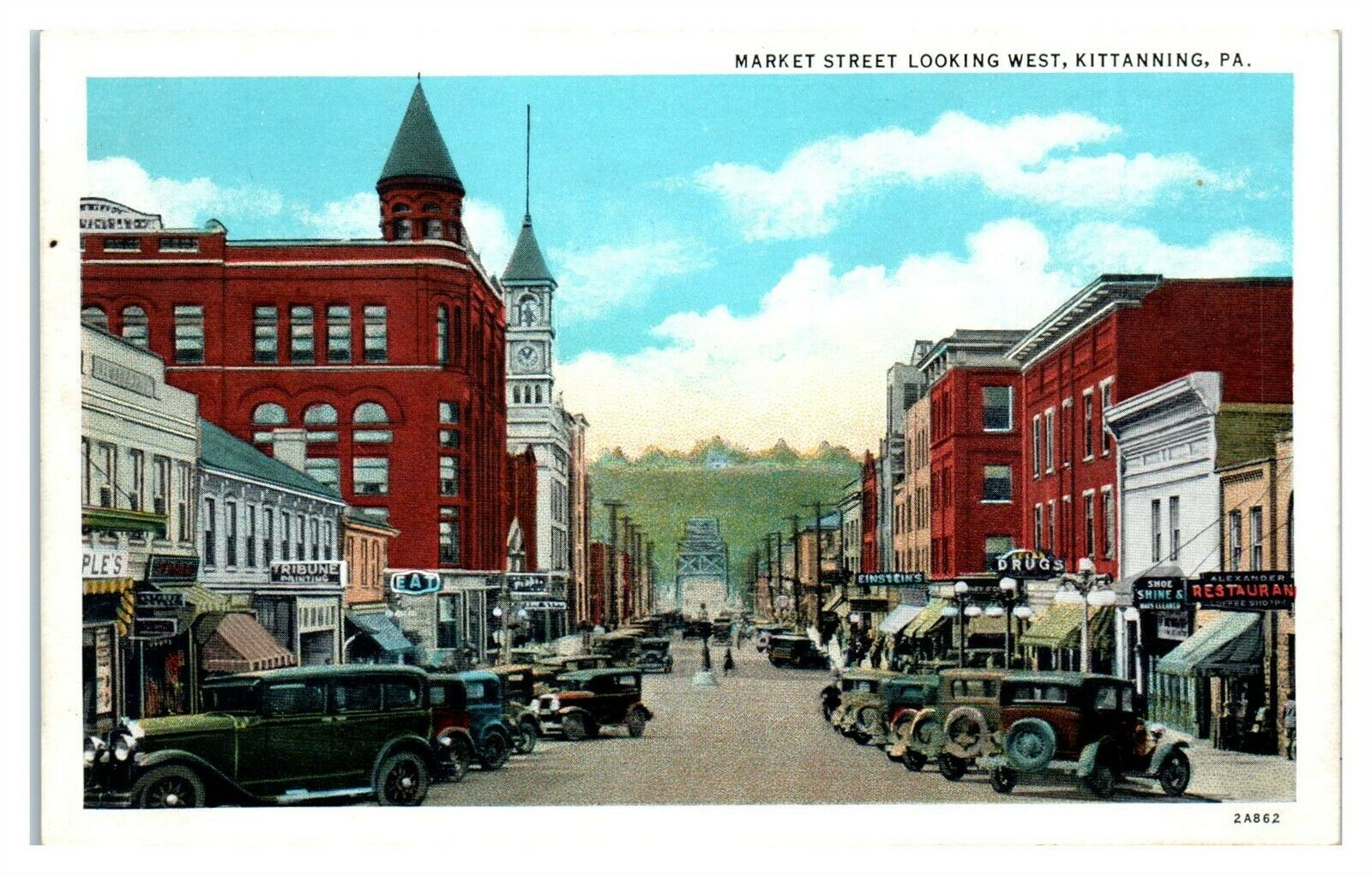 Market Street looking West, Kittanning, PA Postcard *6S(3)7 United