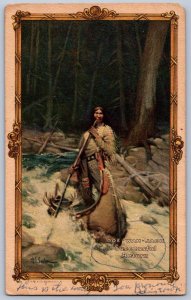 DS1/ Advertising Postcard c10 Dowagiac Michigan Beckwith Stoves Native Indian 82