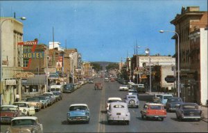 Sheridan Wyoming WY Classic 1950s Cars Treet Scene Vintage Postcard