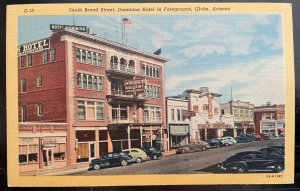 Vintage Postcard 1935 South Broad Street, Dominion Hotel Globe, Arizona (AZ)