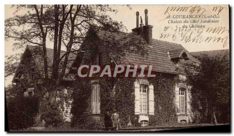 Old Postcard Courances Head Gardener Chalets du chateau