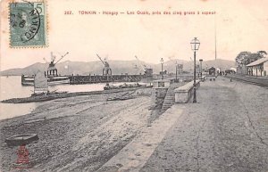 Hongay, Les Quais, pres des cinq grues a vapeur Tonkin Vietnam, Viet Nam 1909...