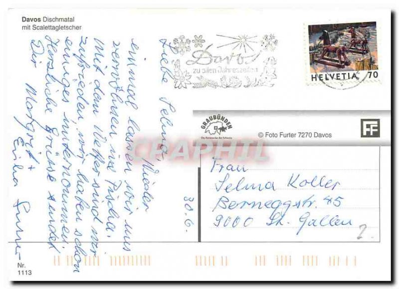 Modern Postcard Davos Dischmatal put Scalettagletscher