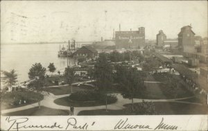 Winona MN Birdseye View Riverside Park 1906 Real Photo Postcard