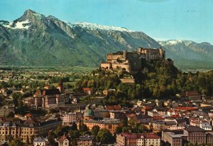 Postcard 1990 Die Festpielstadt Alstadt Hohensalsburg Fortress Salzburg Austria