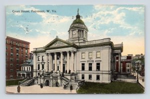 Court House Building Fairmount West Virginia WV 1914 DB Postcard O2