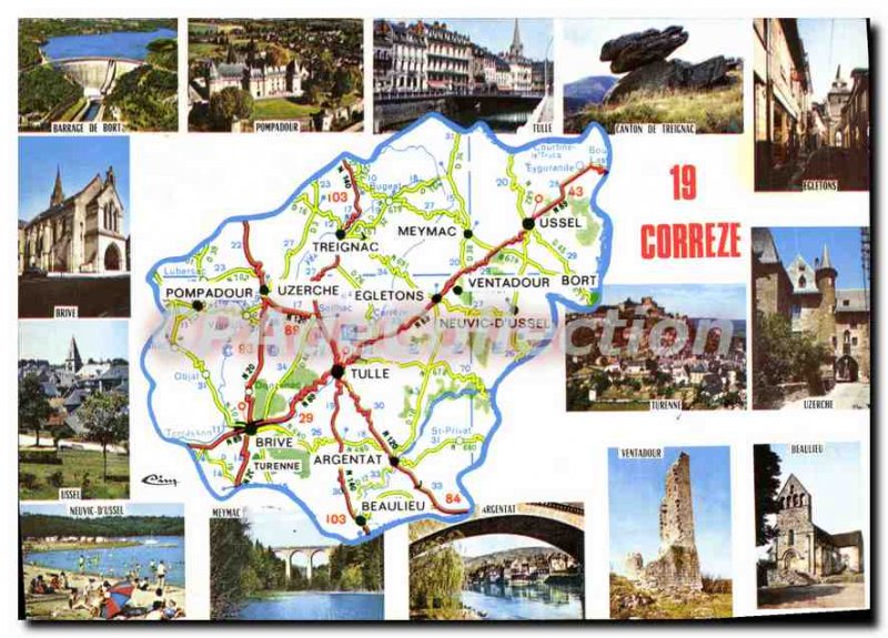 Postcard Modern Correze Tulle