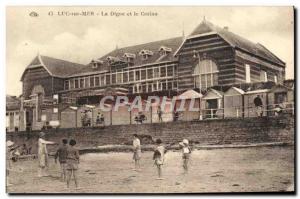 Old Postcard Luc on sea dyke and the casino