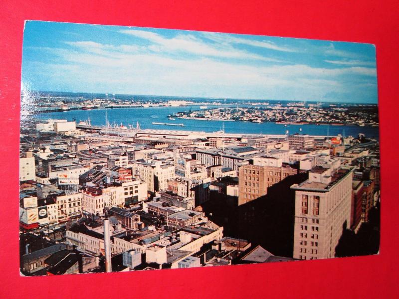 Old Postcard LA New Orleans Airview of Downtown