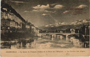 CPA GRENOBLE Le Quai de France l'Isere et le Pont de l'Hopital (685725)