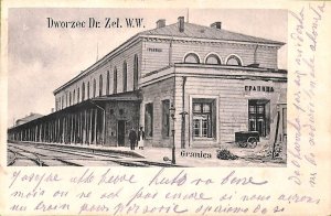 ac6034 - Postcards VINTAGE POSTCARD - POLAND - Granica TRAIN STATION 1900's-